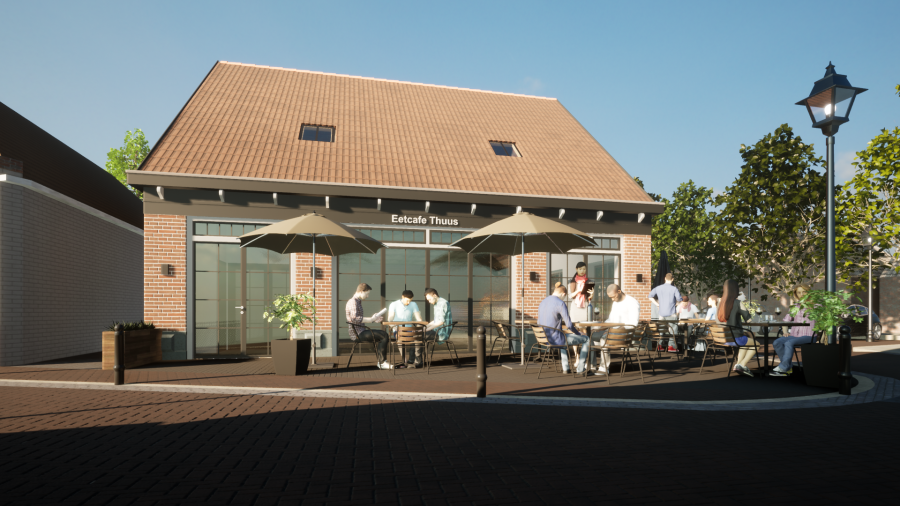 Café/restaurant ter overname in Bunschoten-Spakenburg, Utrecht — ID4103 Casco horecaruimte met terras in Spakenburg